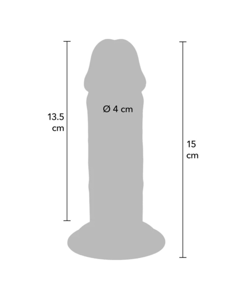 GET REAL - DILDO DELUXE DONG GRUESO DE DOBLE DENSIDAD TPE 15 CM