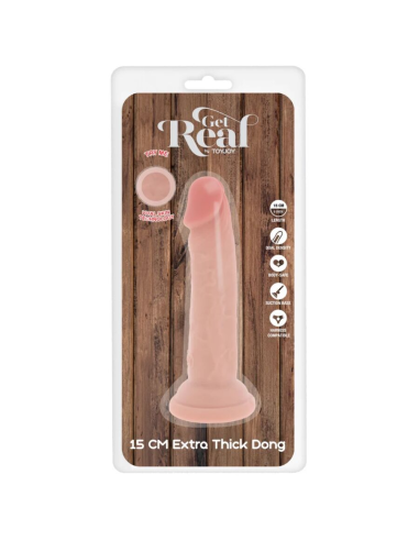 GET REAL - DILDO DELUXE DONG GRUESO DE DOBLE DENSIDAD TPE 15 CM