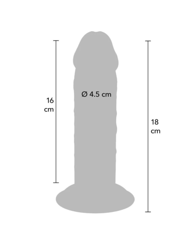 GET REAL - DILDO DELUXE DONG GRUESO DE DOBLE DENSIDAD TPE 18 CM
