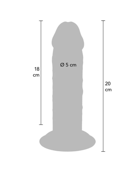 GET REAL - DILDO DELUXE DONG GRUESO DE DOBLE DENSIDAD TPE 20 CM