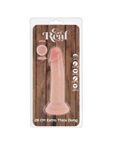 GET REAL - DILDO DELUXE DONG GRUESO DE DOBLE DENSIDAD TPE 20 CM