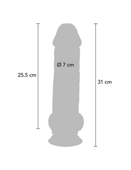GET REAL - PENE REALÍSTICO DELUXE CON TESTÍCULOS EXTRA GRUESO 31 CM