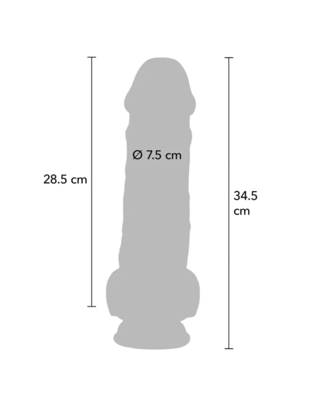 GET REAL - PENE REALÍSTICO DELUXE CON TESTÍCULOS EXTRA GRUESO 34.5 CM