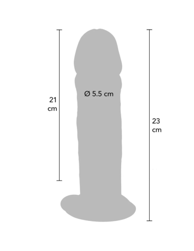 GET REAL - DILDO DELUXE DONG GRUESO DE DOBLE DENSIDAD TPE 23 CM