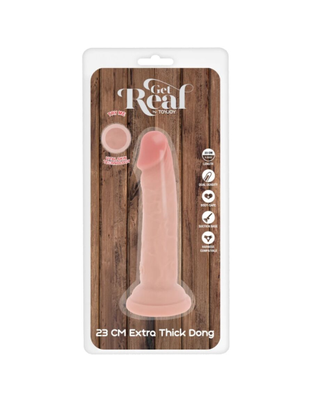GET REAL - DILDO DELUXE DONG GRUESO DE DOBLE DENSIDAD TPE 23 CM