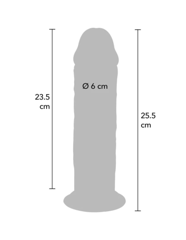 GET REAL - DILDO DELUXE DONG GRUESO DE DOBLE DENSIDAD TPE 25.5 CM