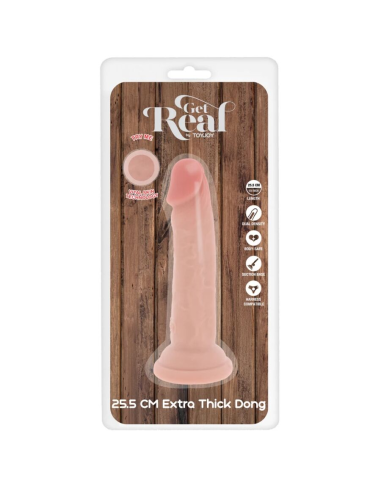 GET REAL - DILDO DELUXE DONG GRUESO DE DOBLE DENSIDAD TPE 25.5 CM
