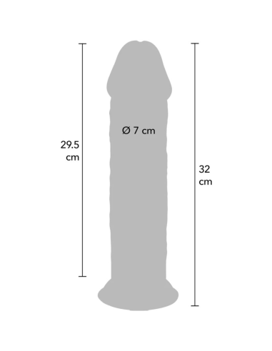 GET REAL - DILDO DELUXE DONG GRUESO DE DOBLE DENSIDAD TPE 32 CM
