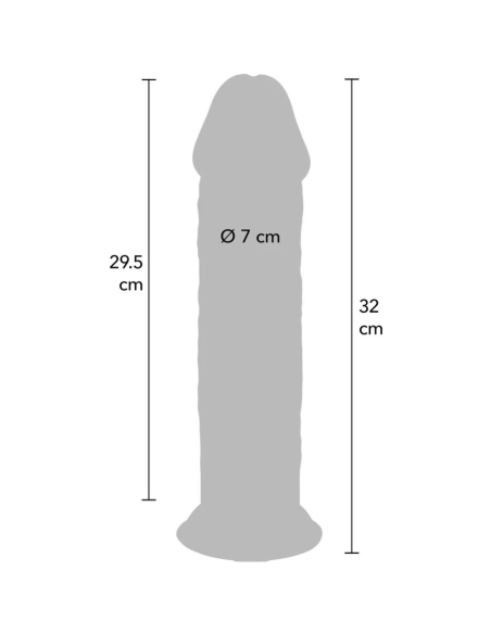GET REAL - DILDO DELUXE DONG GRUESO DE DOBLE DENSIDAD TPE 32 CM