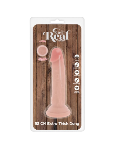 GET REAL - DILDO DELUXE DONG GRUESO DE DOBLE DENSIDAD TPE 32 CM