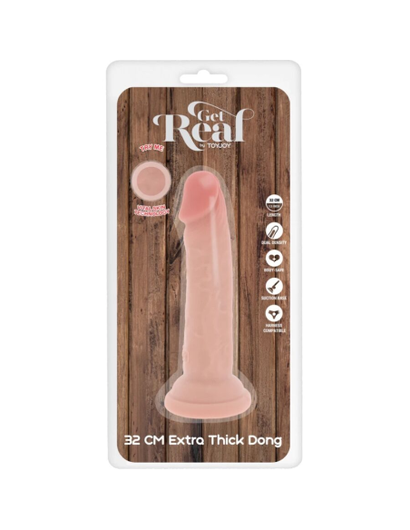 GET REAL - DILDO DELUXE DONG GRUESO DE DOBLE DENSIDAD TPE 32 CM