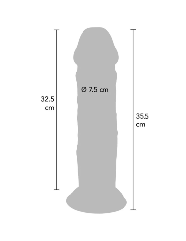 GET REAL - DILDO DELUXE DONG GRUESO DE DOBLE DENSIDAD TPE 35.5 CM