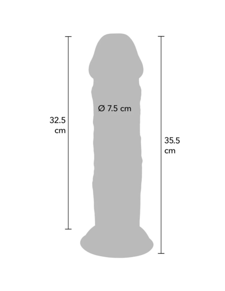GET REAL - DILDO DELUXE DONG GRUESO DE DOBLE DENSIDAD TPE 35.5 CM