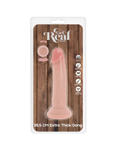 GET REAL - DILDO DELUXE DONG GRUESO DE DOBLE DENSIDAD TPE 35.5 CM