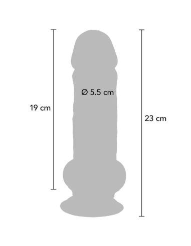GET REAL - PENE REALÍSTICO DELUXE CON TESTÍCULOS EXTRA GRUESO 23 CM
