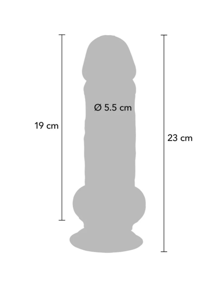GET REAL - PENE REALÍSTICO DELUXE CON TESTÍCULOS EXTRA GRUESO 23 CM