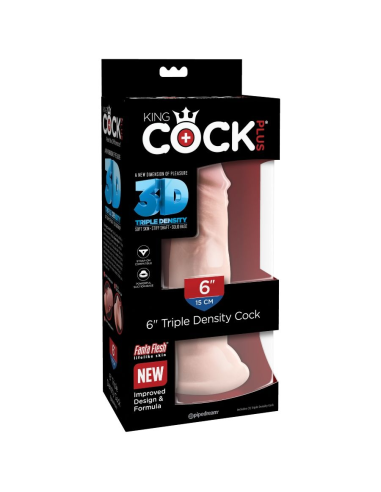 KING COCK - DILDO TRIPLE DENSIDAD 15 CM