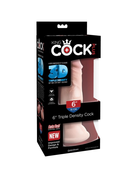 KING COCK - DILDO TRIPLE DENSIDAD 15 CM