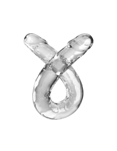 KING COCK - DOUBLE TROUBLE DILDO DOBLE 46 CM TRANSPARENTE