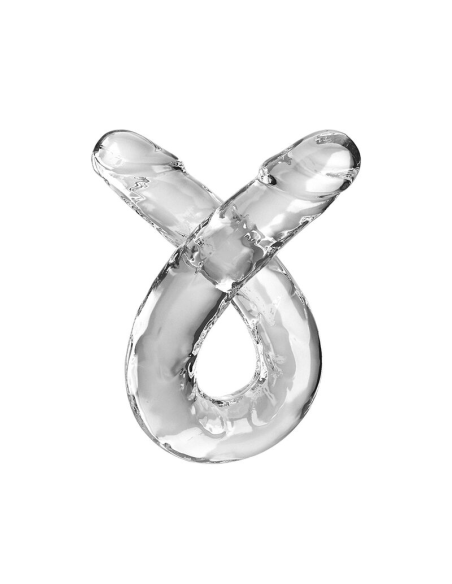 KING COCK - DOUBLE TROUBLE DILDO DOBLE 46 CM TRANSPARENTE