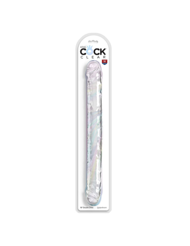 KING COCK - DOUBLE TROUBLE DILDO DOBLE 46 CM TRANSPARENTE