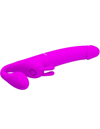 PRETTY LOVE - ZANINI DILDO STRAP-ON SIN ARNÉS 10 VIBRACIONES MORADO