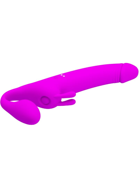 PRETTY LOVE - ZANINI DILDO STRAP-ON SIN ARNÉS 10 VIBRACIONES MORADO