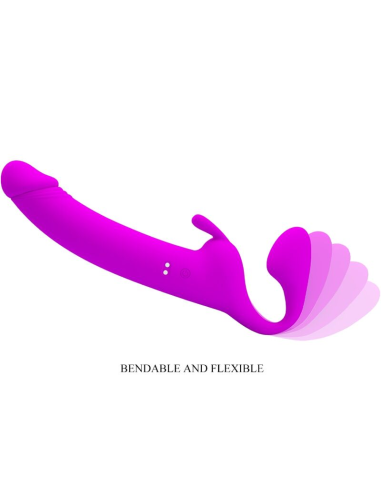 PRETTY LOVE - ZANINI DILDO STRAP-ON SIN ARNÉS 10 VIBRACIONES MORADO