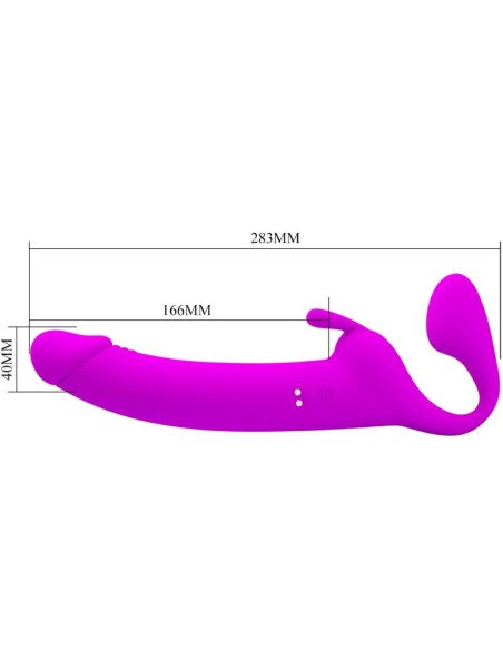 PRETTY LOVE - ZANINI DILDO STRAP-ON SIN ARNÉS 10 VIBRACIONES MORADO