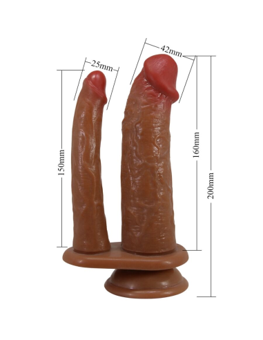 PRETTY LOVE - GORAN DOBLE DILDO REALÍSTICO NATURAL MULATO
