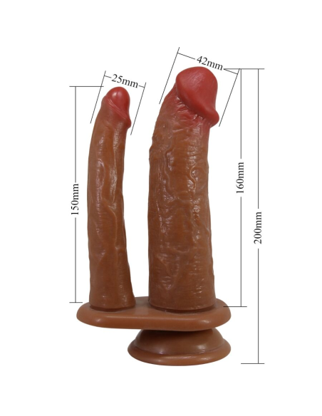 PRETTY LOVE - GORAN DOBLE DILDO REALÍSTICO NATURAL MULATO