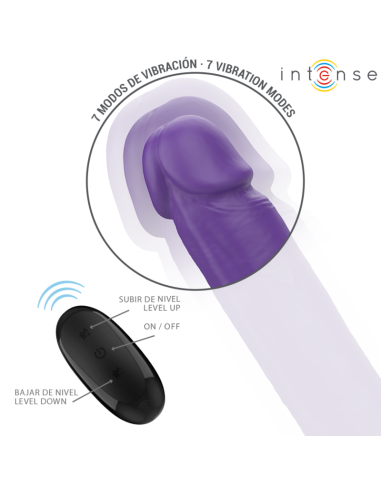 INTENSE - GUNTER DILDO DOBLE VIBRADOR 40 CM MORADO CONTROL REMOTO