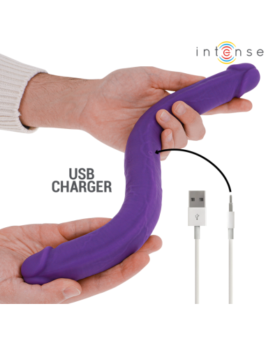 INTENSE - GUNTER DILDO DOBLE VIBRADOR 40 CM MORADO CONTROL REMOTO