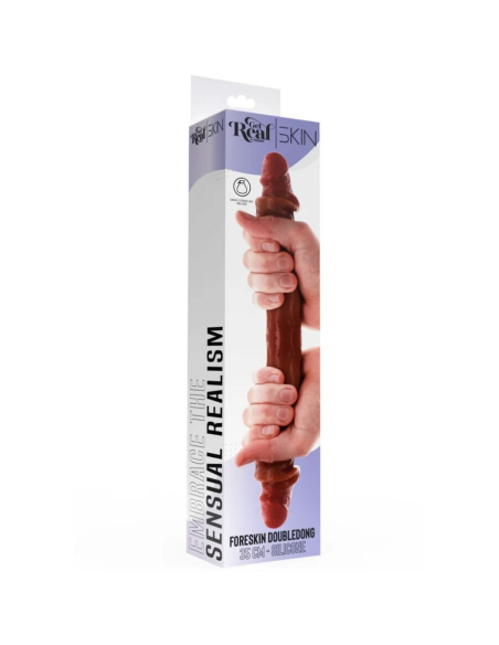 GET REAL - DILDO DOBLE DONG DE SILICONA CARAMELO 35 CM
