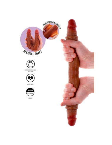 GET REAL - DILDO DOBLE DONG DE SILICONA CARAMELO 40 CM