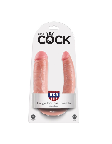 KING COCK - DILDO DOBLE PENETRACIÓN 17.8 CM NATURAL