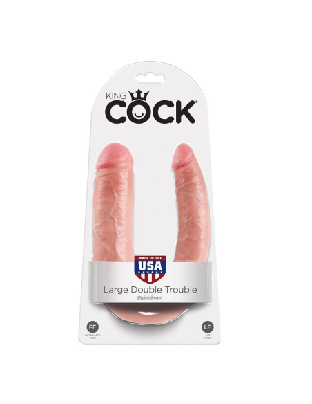 KING COCK - DILDO DOBLE PENETRACIÓN 17.8 CM NATURAL