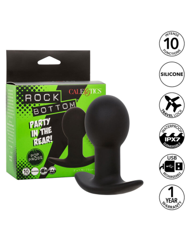 CALEXOTICS - ROCK BOTTOM PLUG ANAL 10 VIBRACIONES SILICONA NEGRO