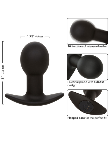 CALEXOTICS - ROCK BOTTOM PLUG ANAL 10 VIBRACIONES SILICONA NEGRO