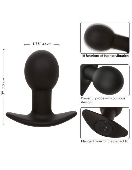 CALEXOTICS - ROCK BOTTOM PLUG ANAL 10 VIBRACIONES SILICONA NEGRO