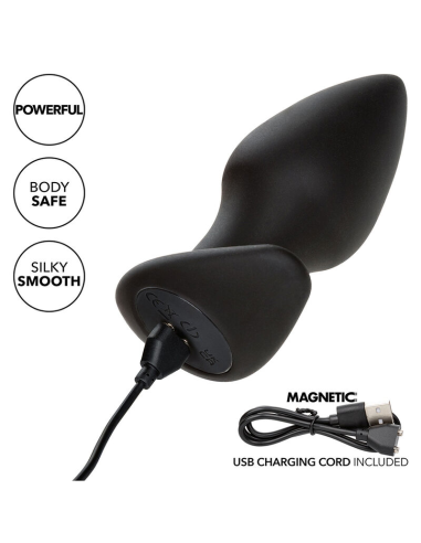 CALEXOTICS - ROCK BOTTOM PERFECT PLUG ANAL 10 VIBRACIONES SILICONA NEGRO