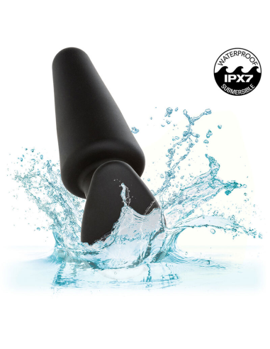 CALEXOTICS - ROCK BOTTOM PLUG ANAL CÓNICO 10 VIBRACIONES SILICONA NEGRO