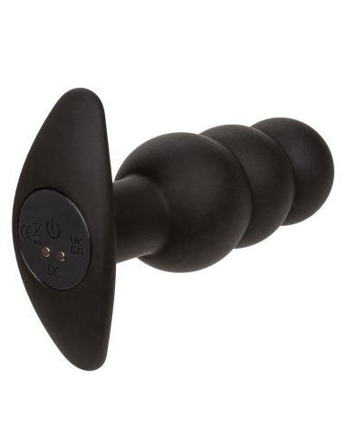 CALEXOTICS - ROCK BOTTOM PLUG ANAL CON CUENTAS 10 VIBRACIONES SILICONA NEGRO