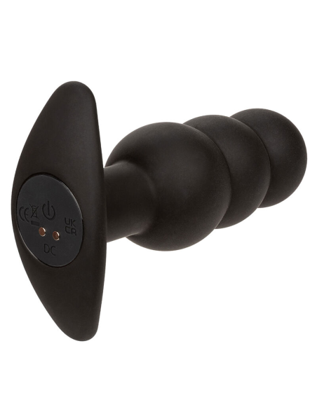 CALEXOTICS - ROCK BOTTOM PLUG ANAL CON CUENTAS 10 VIBRACIONES SILICONA NEGRO