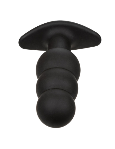 CALEXOTICS - ROCK BOTTOM PLUG ANAL CON CUENTAS 10 VIBRACIONES SILICONA NEGRO