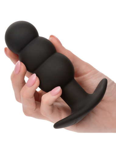 CALEXOTICS - ROCK BOTTOM PLUG ANAL CON CUENTAS 10 VIBRACIONES SILICONA NEGRO