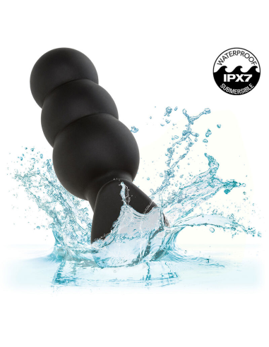 CALEXOTICS - ROCK BOTTOM PLUG ANAL CON CUENTAS 10 VIBRACIONES SILICONA NEGRO