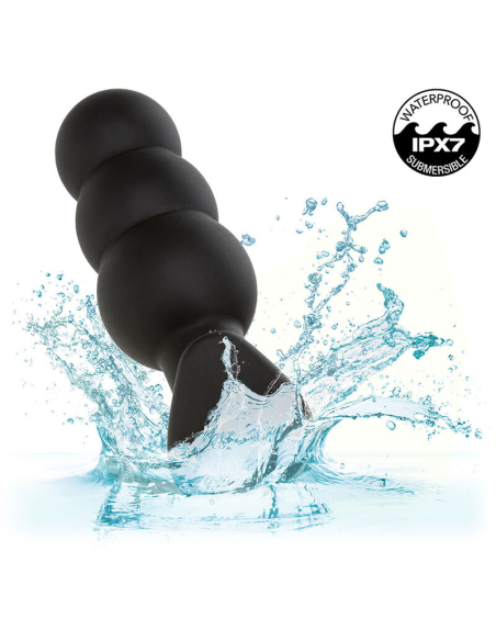CALEXOTICS - ROCK BOTTOM PLUG ANAL CON CUENTAS 10 VIBRACIONES SILICONA NEGRO