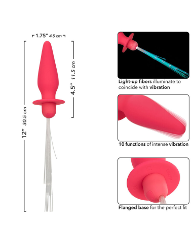 CALEXOTICS - SOUTHERN LIGHTS LIGHT UP PLUG ANAL CON LUCES 10 VIBRACIONES SILICONA ROSA
