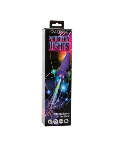 CALEXOTICS - SOUTHERN LIGHTS LIGHT UP PLUG ANAL CON LUCES 10 VIBRACIONES SILICONA VIOLETA